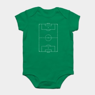 Faded Style Football/Soccer Pitch Design Baby Bodysuit